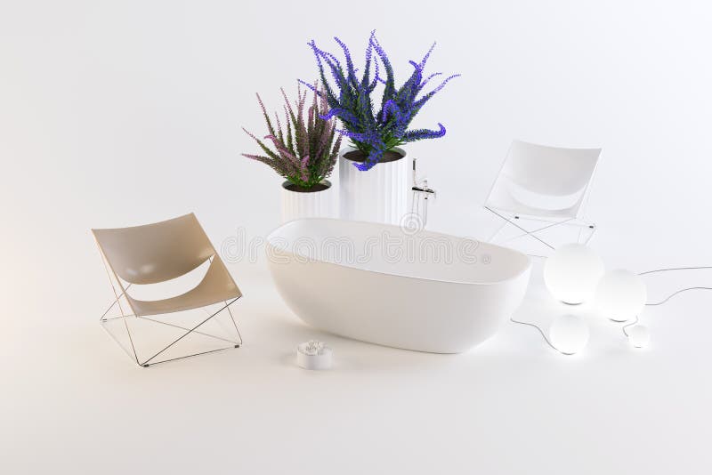 Bagno dello studio con le poltrone illustrazione di stock Bagno dello studio con le poltrone illustrazione di stock