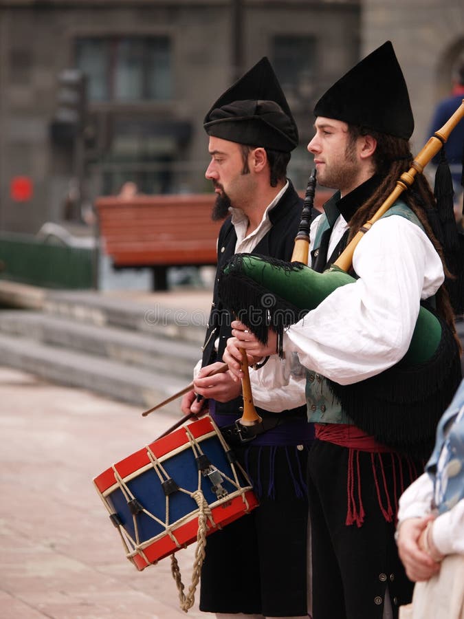 Bagpipes Bands in Asturias, Spain Editorial Stock Photo Image of