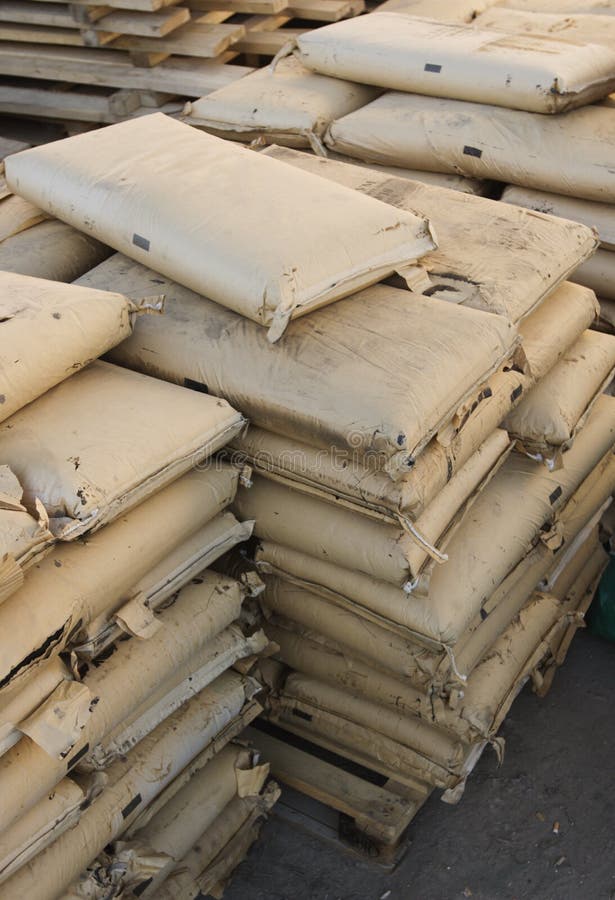 Cement bags stock photo. Image of construct, beton, stacked 17806516
