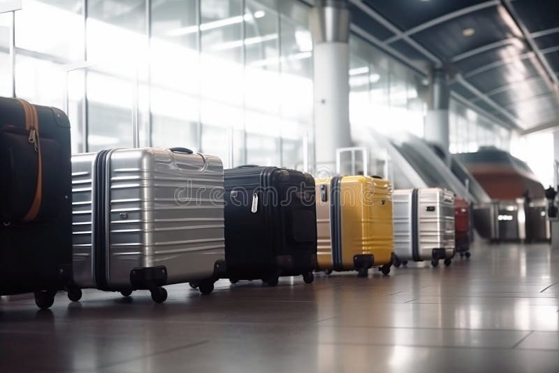 Bags at Airport Terminal, Travel Concept Stock Illustration