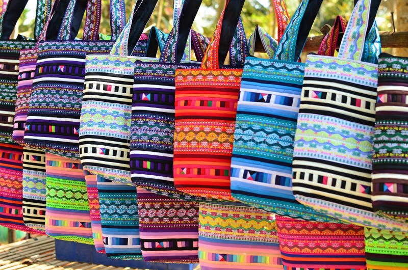 Handmade decorative bags stock image. Image of object 1302361