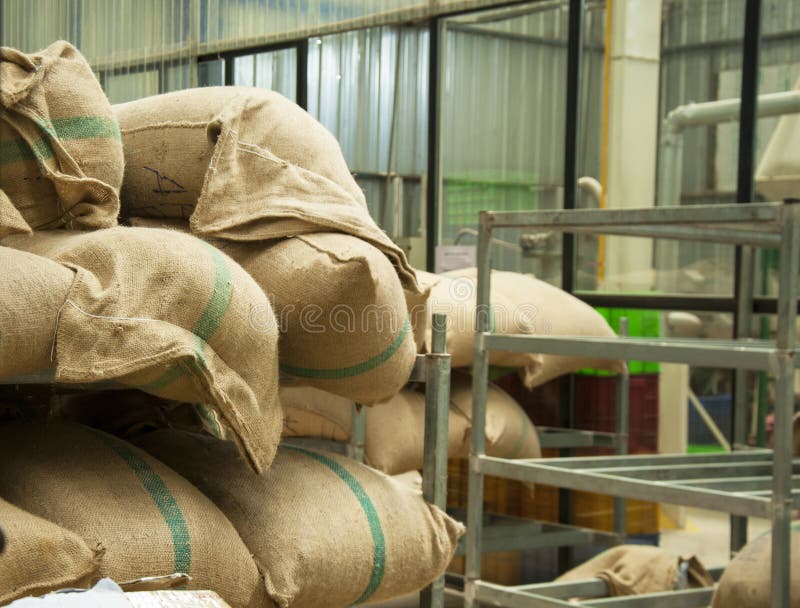 Bags in Warehouse stock image. Image of inventories, architecture