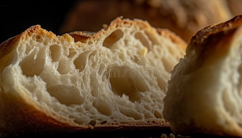 Baguette appena cotta: snack salutare generato da ai illustrazione di stock