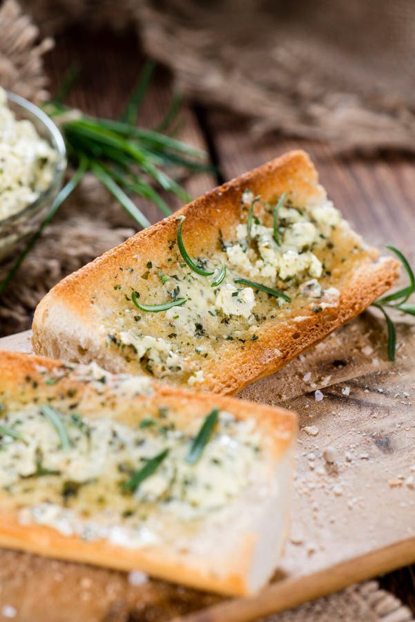 Baguette (with Herb Butter and Garlic) Stock Photo Image of herbage
