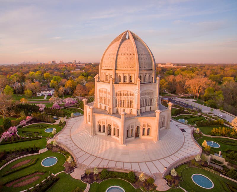 Baha&x27;i Temple in Wilmette, IL at sunrise