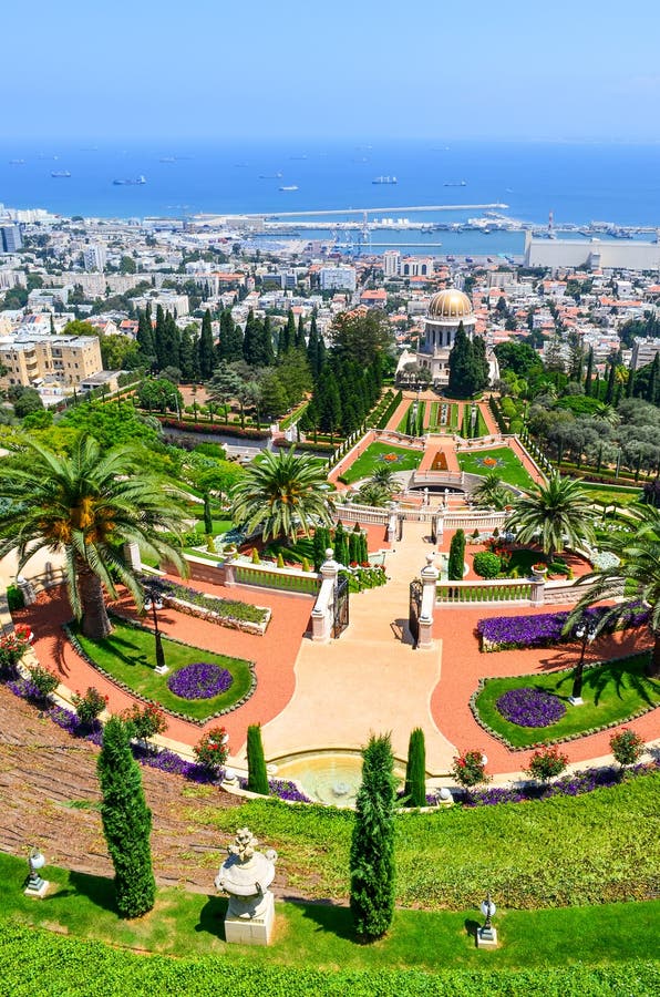 BahaiGärten in Haifa Israel. Stockfoto Bild von strand, haifa 33430570
