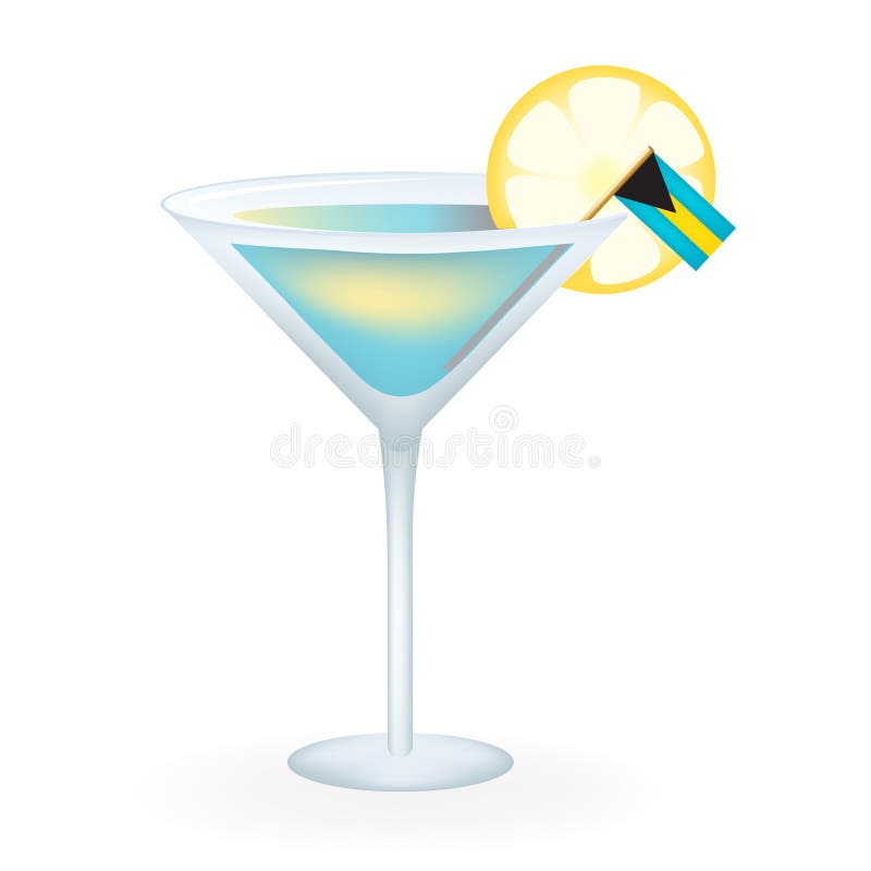 Bahamas cocktail stock illustration. Illustration of lemon - 103950287