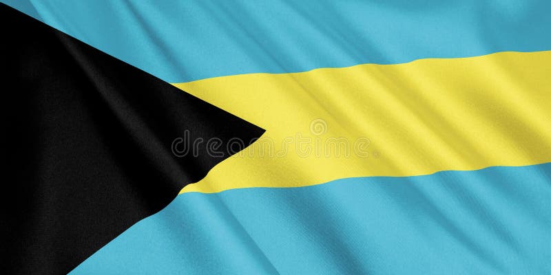 Bahamas flagga som vinkar med vinden royaltyfri illustrationer Bahamas flagga som vinkar med vinden royaltyfri illustrationer