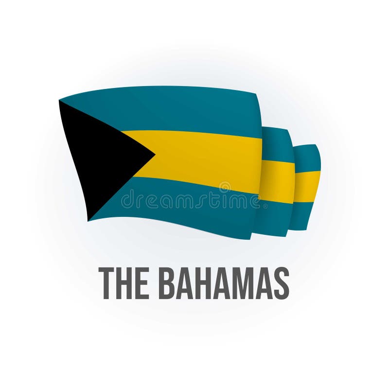 Bahamas Flag. Waving Flag of Bahamas 3d Illustration Stock Illustration