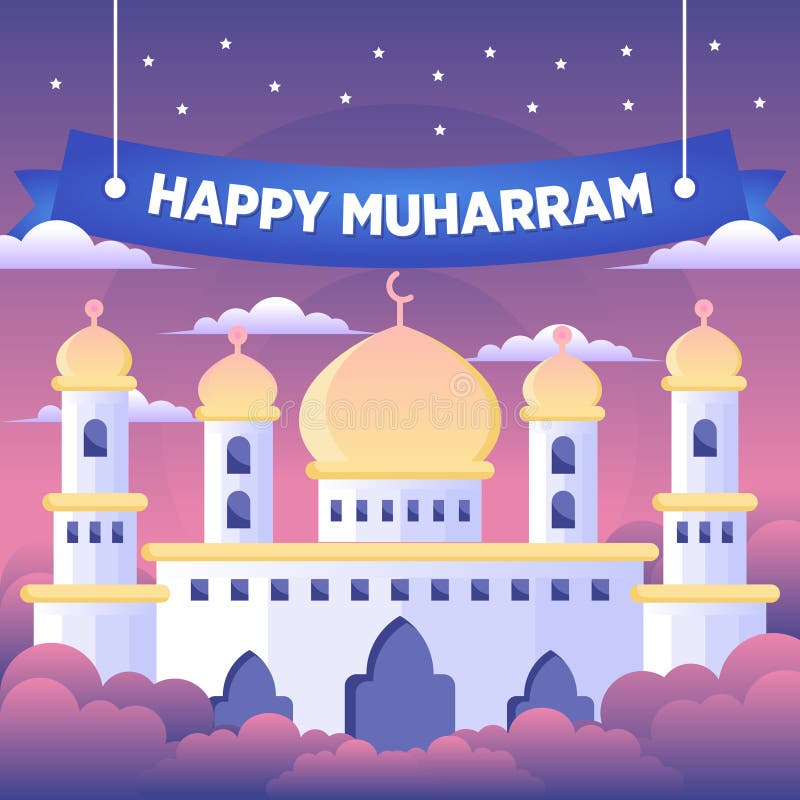 Islamic New Year / Muharram Background Stock Vector - Illustration of  banner, happy: 189318606