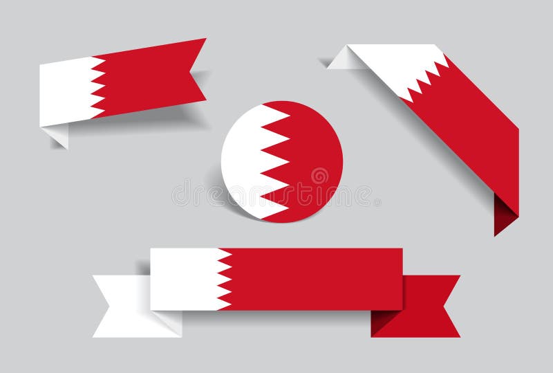 Download Bahrain Flag Stickers And Labels. Vector Illustration. Stock Vector - Illustration of concept ...