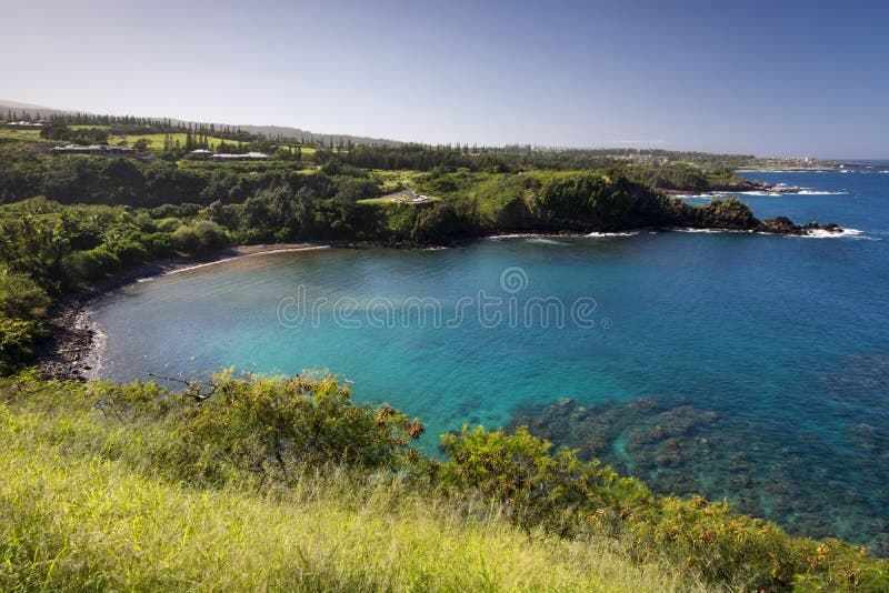 Bahía de Honolua en la costa oeste de Maui, Hawaii imágenes de archivo libres de regalías Bahía de Honolua en la costa oeste de Maui, Hawaii imágenes de archivo libres de regalías