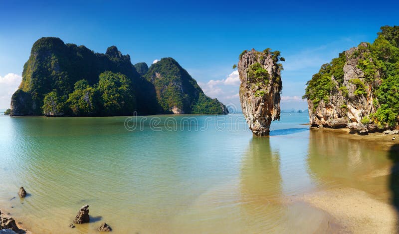 Bahía de Phang Nga, Tailandia imagen de archivo Bahía de Phang Nga, Tailandia imagen de archivo