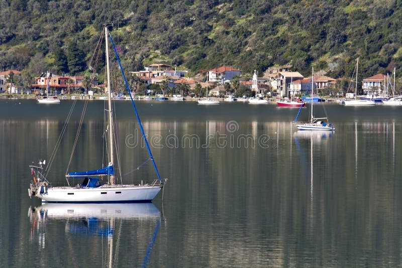 Baia Di Nydri a Lefkada, Grecia Immagine Stock - Immagine di golfo ...