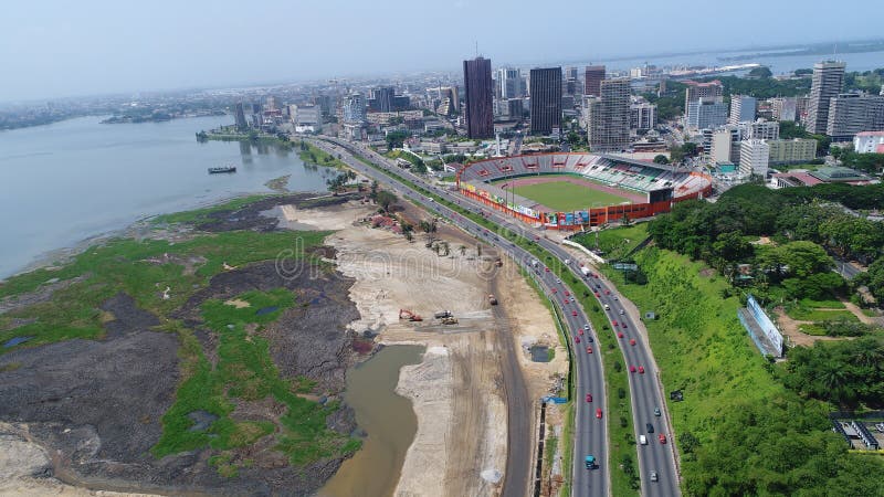 Baie de cocody - Stade FÃ©lix HouphouÃ«t-Boigny - abidjan economie FLY DRONE DJI