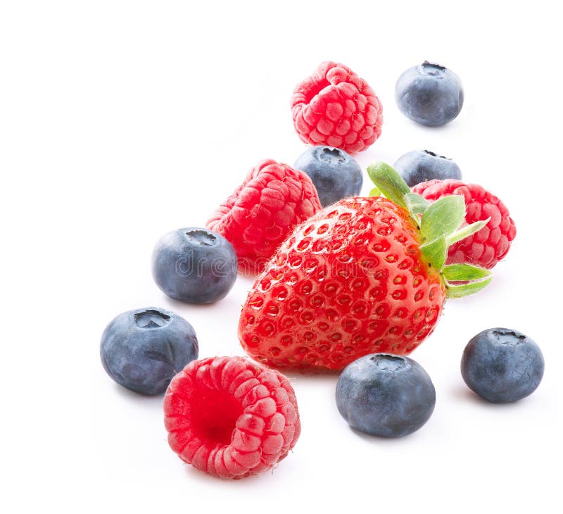 Baies sur le blanc image stock. Image du doux, framboise 9797475