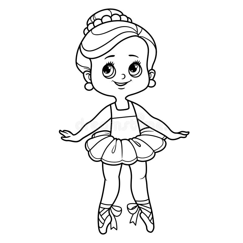 Bailarina Chica Baile En Tutu Delineado Para Colorear Aislado Sobre Un  Fondo Blanco Ilustración del Vector - Ilustración de contorneado, fondo:  208048262