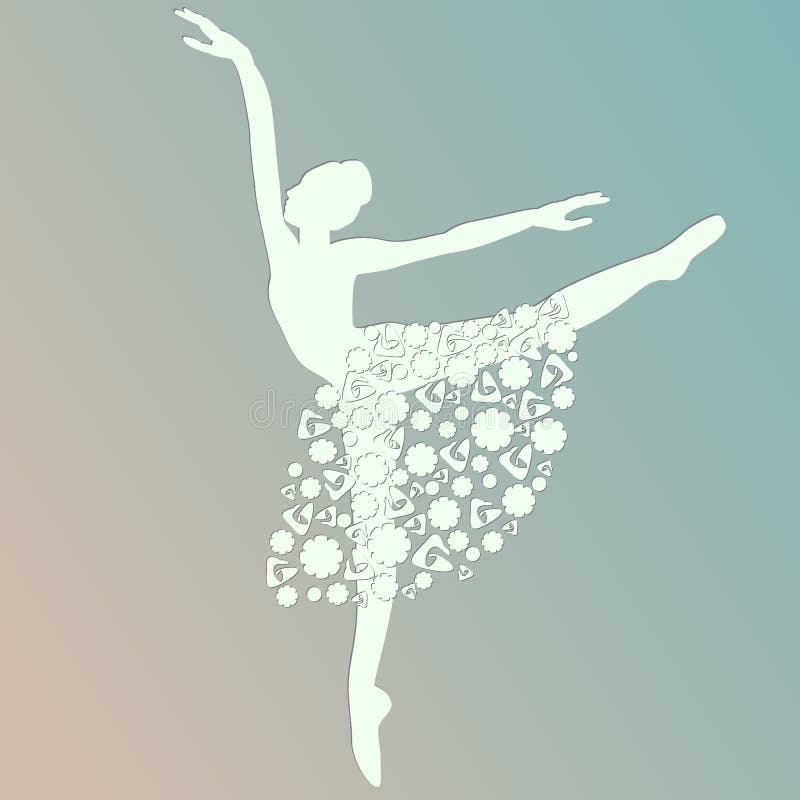 Baile de la bailarina, silueta blanca, vector aislado, ilustración del vector Baile de la bailarina, silueta blanca, vector aislado, ilustración del vector