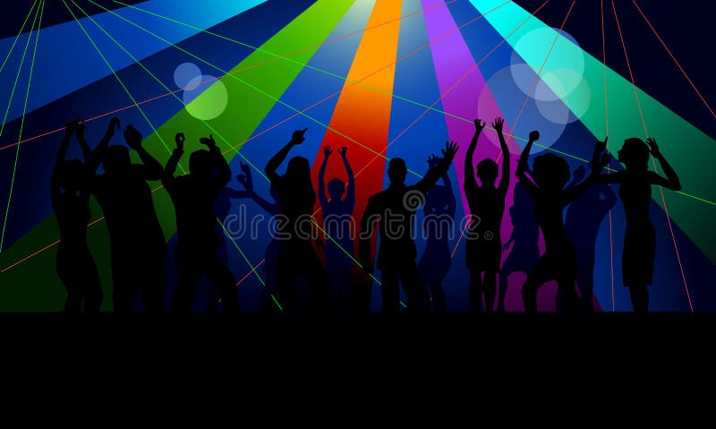Baile de la muchedumbre en club libre illustration Baile de la muchedumbre en club libre illustration