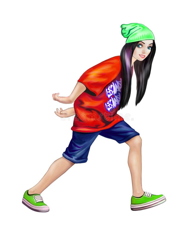 Baile hermoso del adolescente stock de ilustración Baile hermoso del adolescente stock de ilustración