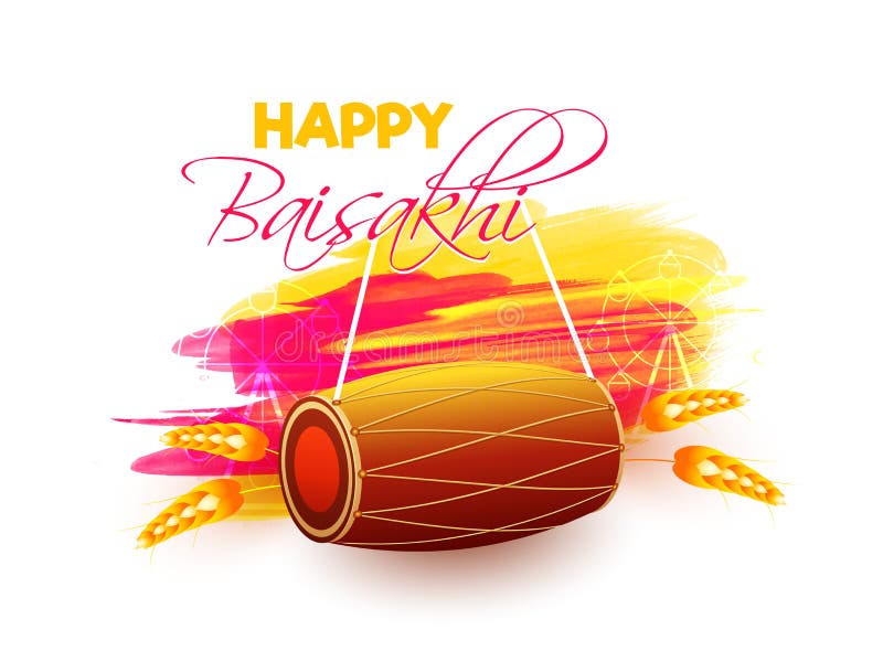 Happy baisakhi. festival celebration hand draw illustration • wall stickers  traditional, tradition, religion | myloview.com