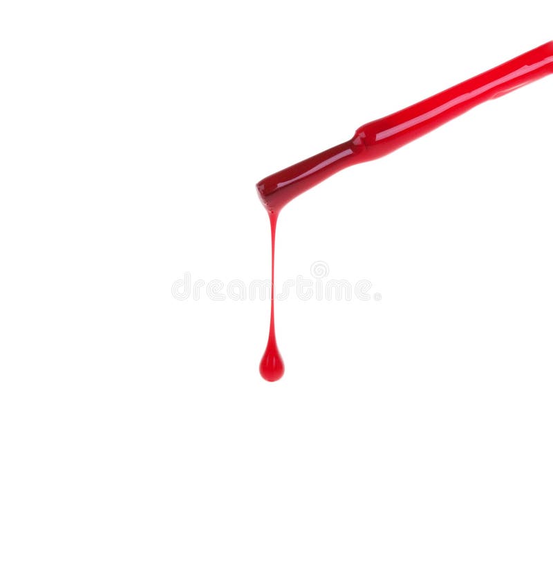 Red nail polish drop isolated on white background. Red nail polish drop isolated on white background