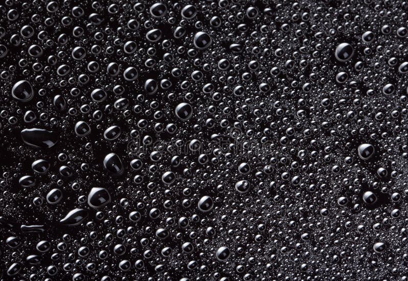 Background of water drops on black metallic surface. Background of water drops on black metallic surface