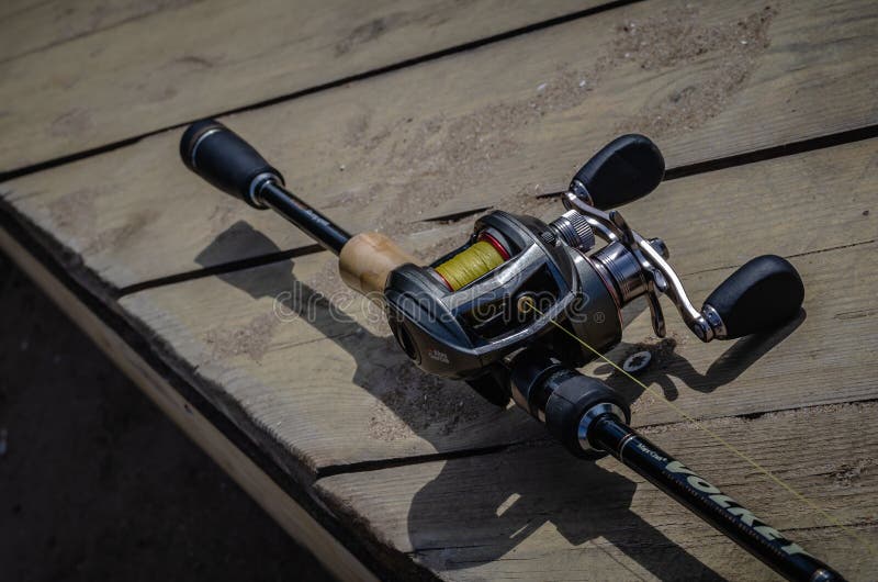 https://thumbs.dreamstime.com/b/bait-casting-rod-major-craft-volkey-vkc-mh-spincast-reel-abu-garcia-revo-alt-fishing-gear-beginning-long-awaited-156250299.jpg