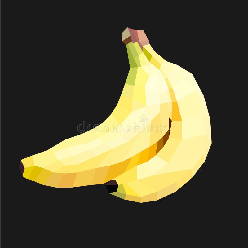Baixa ilustração poli da banana ilustração do vetor Baixa ilustração poli da banana ilustração do vetor