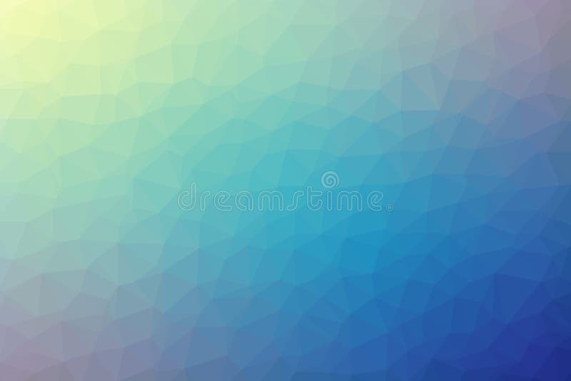 Baixa ilustração poli triangular azul e amarela geométrica abstrata poligonal do vetor do fundo do inclinação