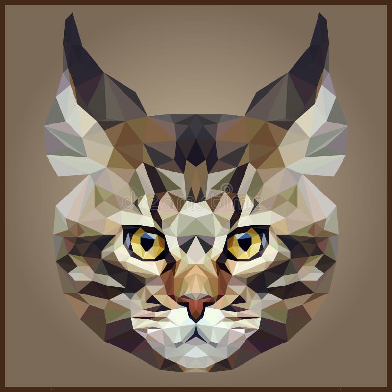 Gato poligonal de baixa resolução ilustração do vetor