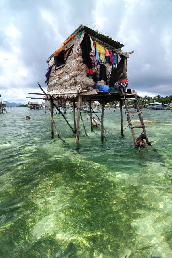 Bajau fisherman s wooden hut