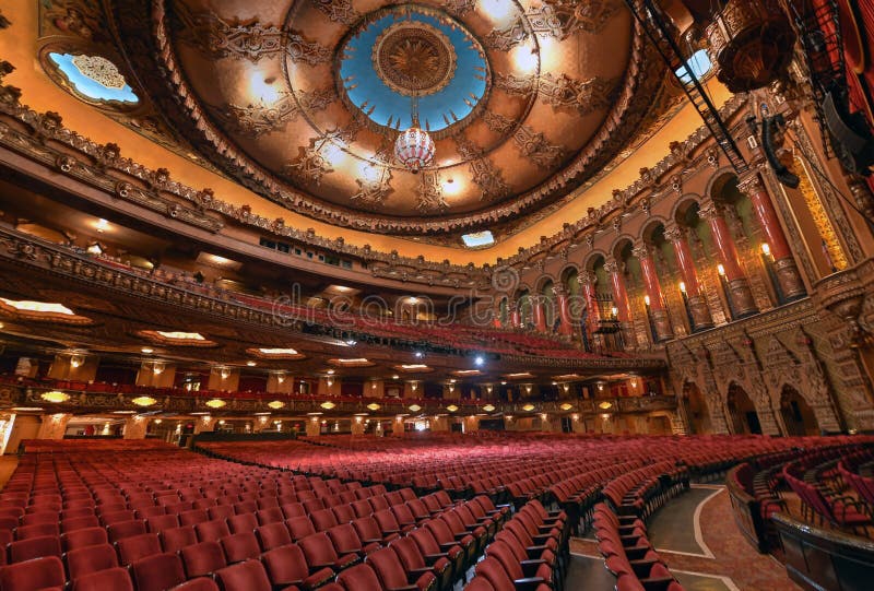 St. Louis, Missouri, USA - August 11, 2014 - The Fabulous Fox Theatre on Grand Boulevard in the Grand Center arts district of midtown St Louis. St. Louis, Missouri, USA - August 11, 2014 - The Fabulous Fox Theatre on Grand Boulevard in the Grand Center arts district of midtown St Louis.