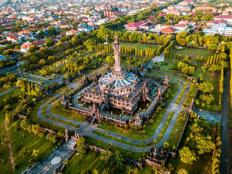 Aearial View Renon Monument Denpasar Stock Photo - Image of building