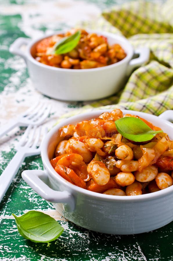 Baked beans in sauce stock image. Image of pepper, delicious 71631041