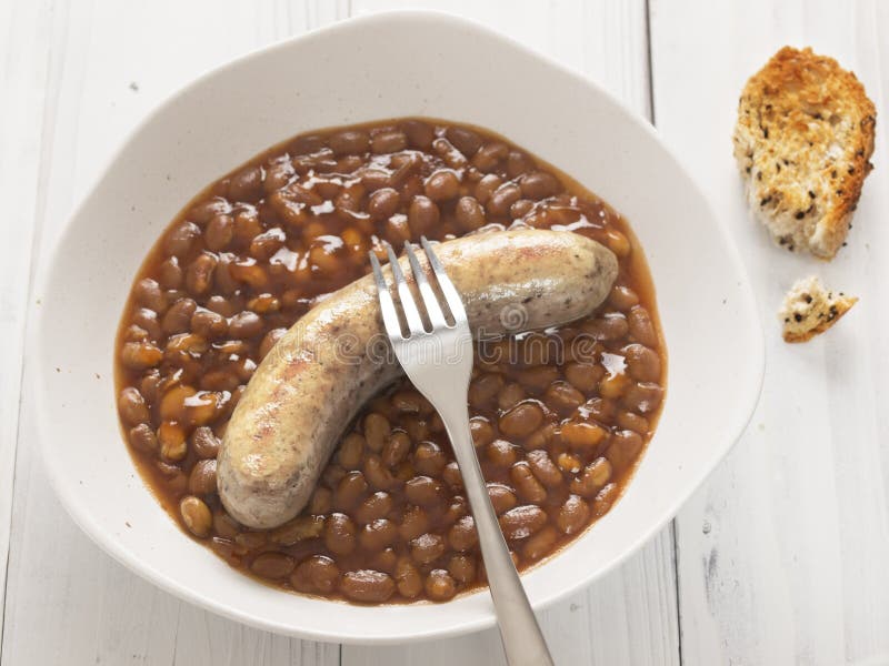 Baked beans and sausage stock image. Image of pork, breakfast 26924663