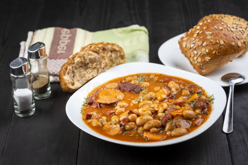 Baked Beans with Sausage and Vegetables Stock Image Image of healthy