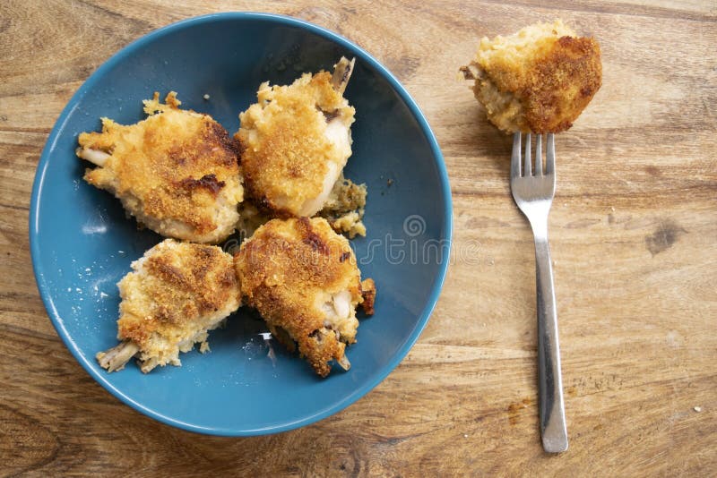 Baked Breaded Chicken Thighs Stock Photo Image of view, food 263409174