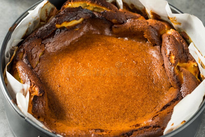 Baked Burnt Basque Cheesecake Stock Image Image of slice, tasty
