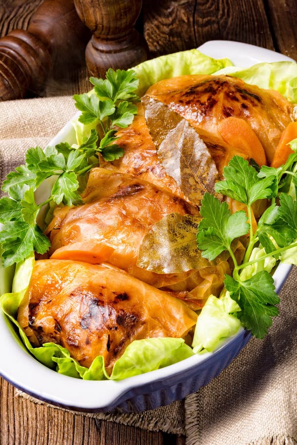 Baked Cabbage Rolls in Tomato Sauce Stock Image Image of healthy