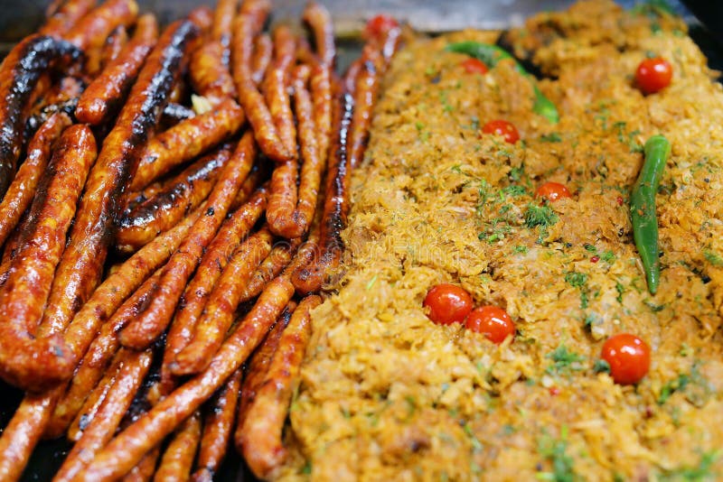 Baked cabbage with sausages