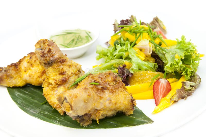 Baked Chicken in Curry Sauce Stock Photo Image of dish, india 36296402