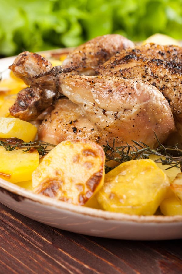 Baked Chicken with Potatoes Stock Image - Image of potatoes, food: 56397347