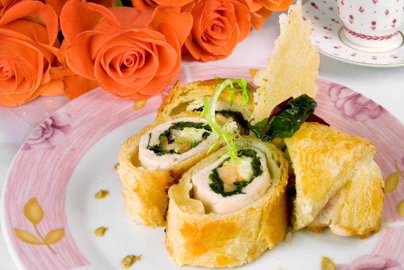 Baked Chicken Roll in Pastry Stock Image Image of meat, dinner 23078737