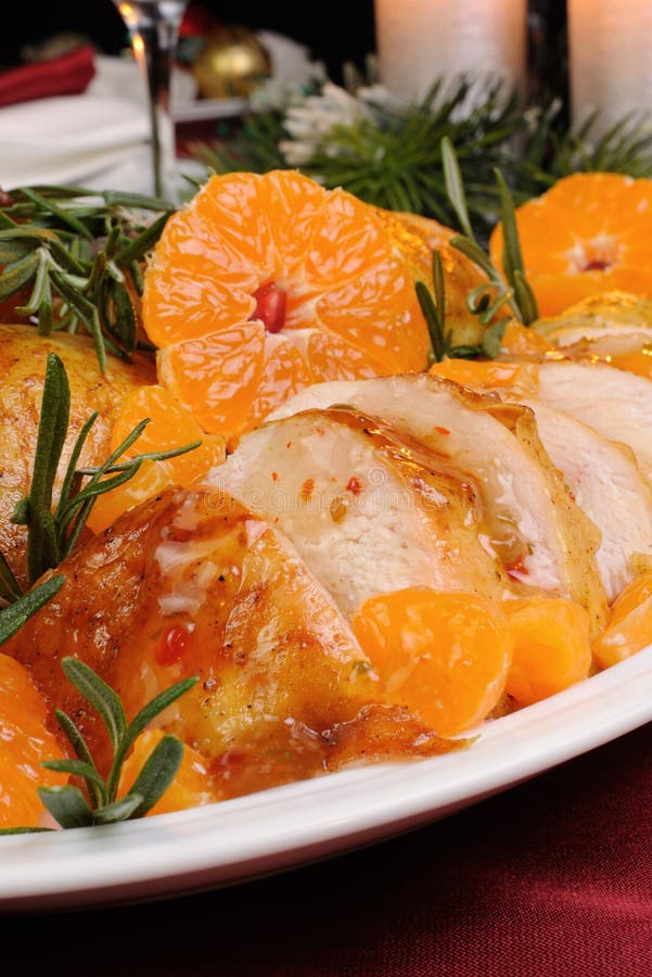 Baked Chicken in Tangerine Sauce Stock Image - Image of gravy, fillet ...