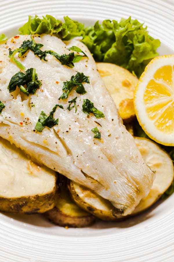 Baked cod fillet stock image. Image of grill, cooking 54884415