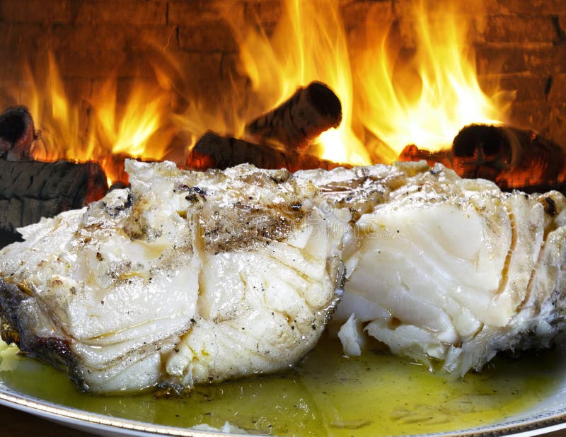 Baked cod with olive oil stock image. Image of closeup 60163887