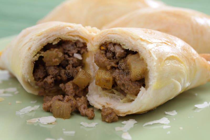 Baked Curry Puffs stock photo