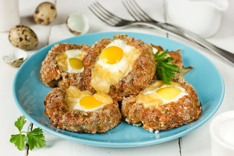 Bird Nest Easter Recipe Meat Nests Baked Minced Meat Cutlet Stock