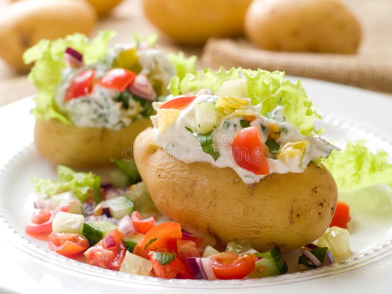 Batata assada recheada fotos de stock royalty free